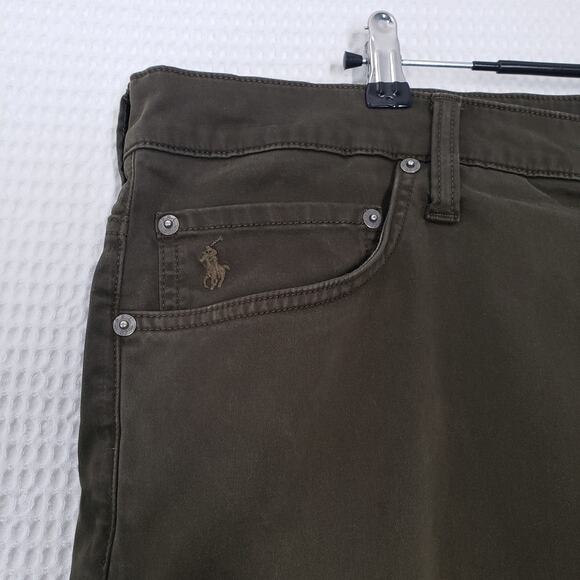 Polo Ralph Lauren Varick Slim Straight Stretch Sateen Pant Mens 40x38 Tall Green - Picture 13 of 16